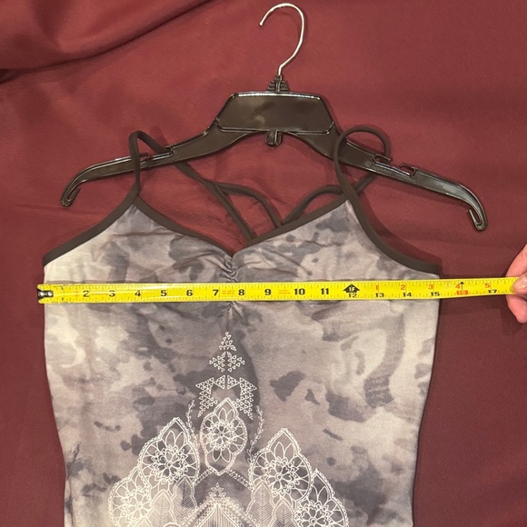 Prana Mahdia V-next Tank Top Black and Gray with Delicate Design - Size M - Picture 10 of 14